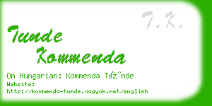 tunde kommenda business card